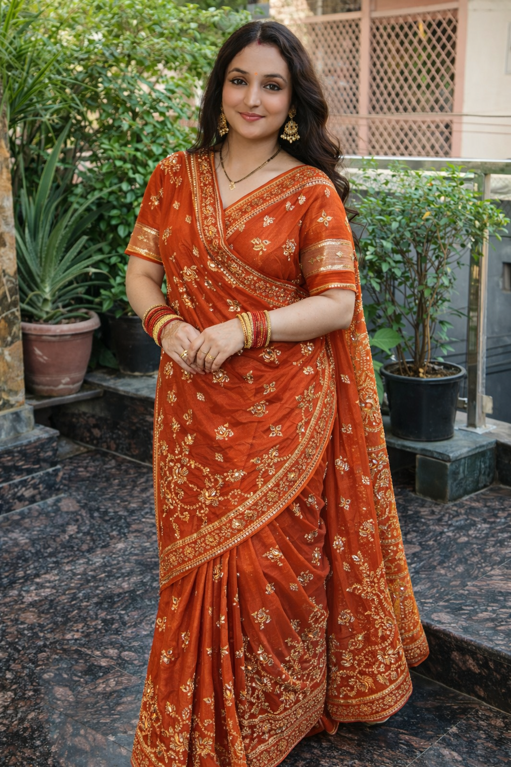 Sindhuri Saanjh Saree